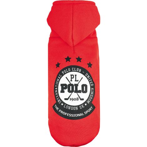 Felpa con foro per guinzaglio modello Polo per cani: XS - rosso