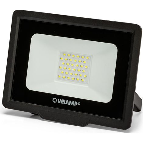 Velamp Proiettore LED SMD 30W - Impermeabile IP65 - Luce Bianco Naturale 4000K - Colore Nero - Ideale per Esterni (1/5)