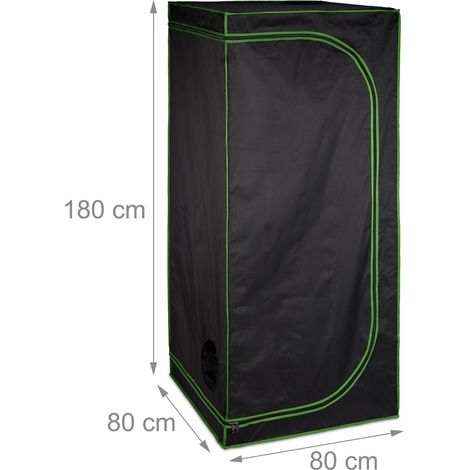 Chambre de culture intérieure 200 x 120 x 120 cm accès facile répartition optimale lumière en polyester noir (1/4)