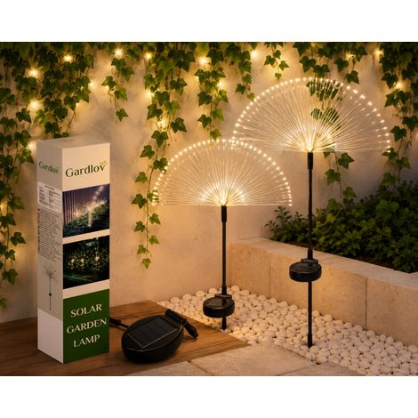 Set básico para jardín solar (2 piezas): lámparas solares «Dandelion» y guirnalda de hiedra artificial de 25 m (1/5)