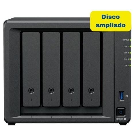 NAS Synology Diskstation DS925+/ 4 Bahías 3.5- 2.5/ 4GB DDR4/ 16TB/ Formato Torre