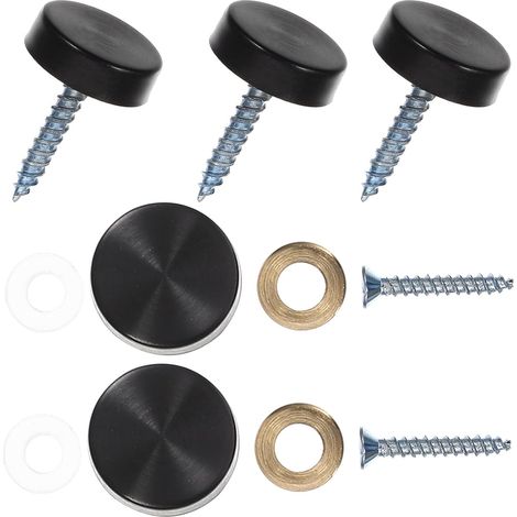Lot de 5 clous fixation publicitaires Healeved en acier inoxydable épais noir, vis décoratives