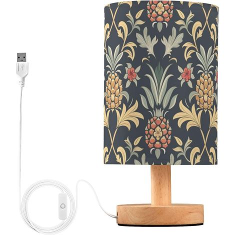 Lampe LED rétro motif ananas jaune foncé de table chevet pour (1/5)