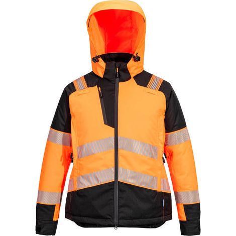 Winterparka Hv Damen Pw3 – Größe XXL – Orange/Schwarz – Portwest