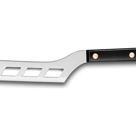 Couteau - Lame Ajourée - Acier Inoxydable - 13,5 cm - Manche Polymère Noir - 3 Rivets - Fabrication Française - Unité (1/2)