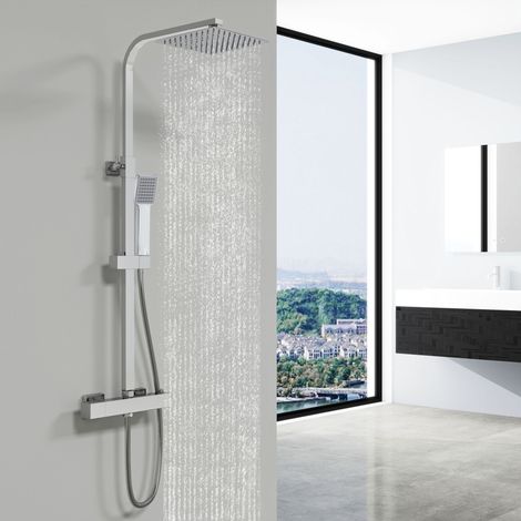 Sky Bathroom Square Thermostatic Mixer Shower With Shower Head and Handheld