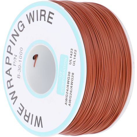 Fil de connexion électronique étamé monobrin pour circuits imprimés - Brun