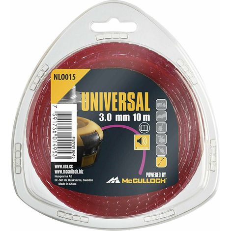 Filo Decescpugliatore 3 mm x 10 m Nylon Silenzioso Universale McCulloch NLO015 (1/2)