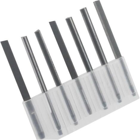 Gravier- und Bildhauerwerkzeuge, 7-teiliges Graviermesser- und Bit-Set aus Stahl für pneumatische Schlaggravur
