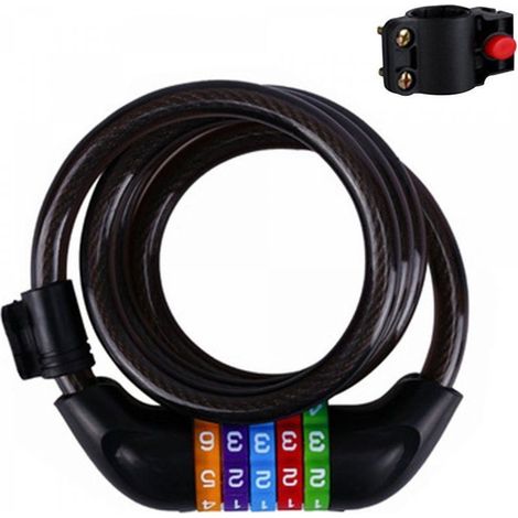 Antivol de vélo noir à câble, cadenas à combinaison-Online Store (1/4)