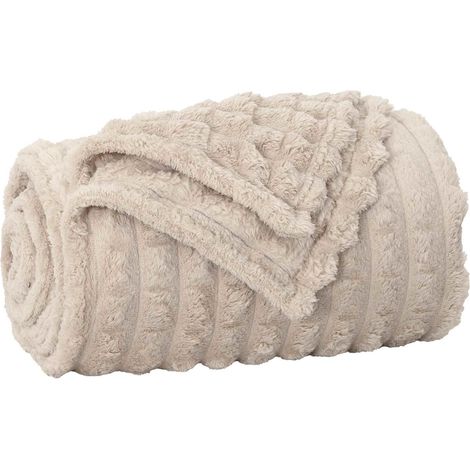 Überwurfdecke Beige 200 x 150 cm Fleece vidaXL