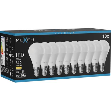 Mexen Nova 10x Ampoule LED E14, G45, 8W, Chaude - 3000K, 840 lm - L101-E14-0830-01x10 (1/3)