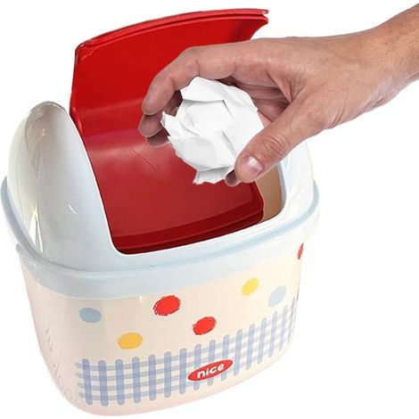 Generisch Mini poubelle de bureau avec couvercle pour postes de travail Poubelle pour bureau, dortoir, cuisine, chambre à coucher, intérieur et extérieur, plan de travail (1/5)