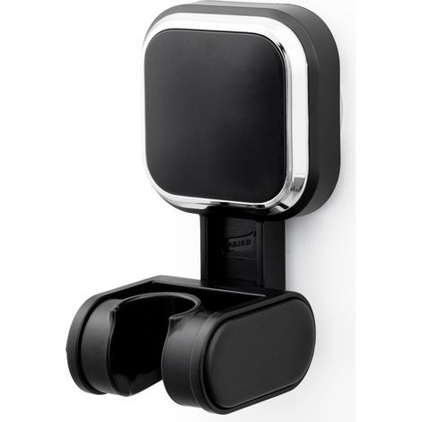 Support Pommeau de Douche à Ventouse, amovible, universel - Noir (1/5)