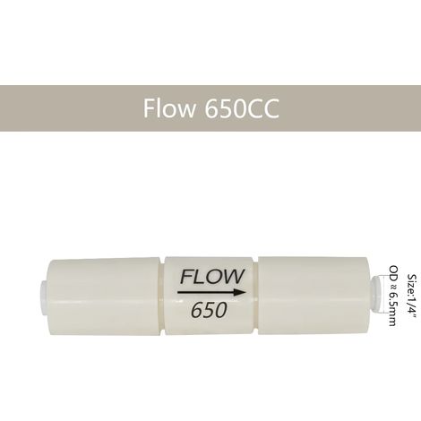 (Débit 650 cm³) Régulateur de débit pour système d'osmose inverse (eau) - Régulateur d'eaux usées - 300/450/550/650/800/1200/1500 cm³ - Tuyau de 6,35 mm (1/4") de diamètre extérieur (1/5)