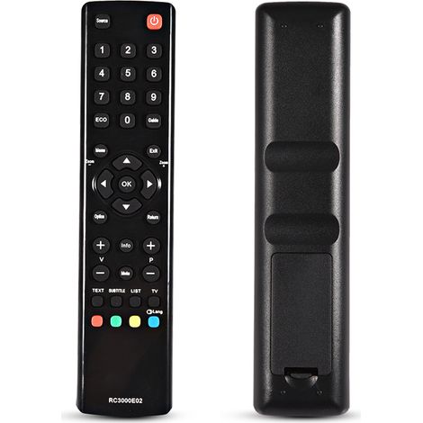 Télécommande noire de remplacement pour téléviseur TCL RC3000E02 (1/5)