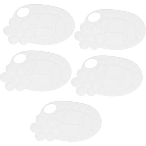 Tavolozza ovale in plastica per colori, set da 5, bianca (1/5)