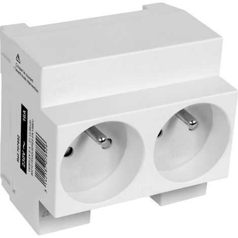 DEBFLEX - DOUBLE PRISE DE COURANT MODULAIRE 2P+T 10/16A - 707892