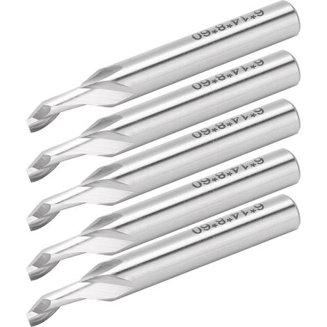 Fraise hélicoïdale HSS 8mm queue, lot de 5 fraises CNC pour sculpture sur bois, coupe carbure, outil de défonceuse professionnel (1/5)
