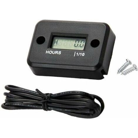 Ahlsen – Wasserdichter digitaler LCD-Stundenzähler – Keine Verkabelungsinstallation – Robustes Epoxidgehäuse – Für Benzinmotoren – Marine, Motorrad, Quad-Einsatz (1/5)