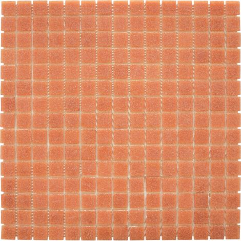 MOSAIQUE ORANGE SAUMON TRAME PAPIER 1 PLAQUE 32,7 x 32,7 CM CASA LINEA