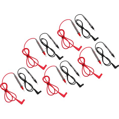 Packung mit 5 Messspitzen für 1000V 10A Multimeter, mit oxidationsbeständiger Messleitung, rot und schwarz. (1/5)
