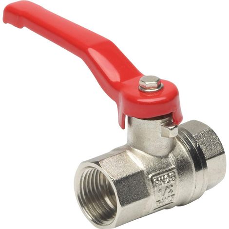 Meister Ball Valve Connector – 19,17 mm (1/2 Pollici) Filo Interno – con Long Steel Lever & Full Flow – Double Side Female Thread Brass/Stop Valve for Water Pipes/Tap / 9922890