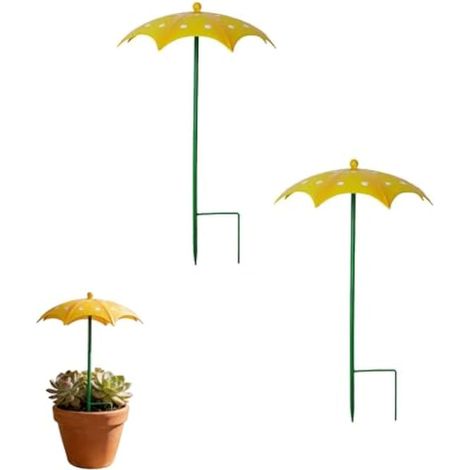 Parapluie d'ombrage pour plantes, mini housse de protection UV jaune pour plantes en pot, fleurs, légumes, abri de soleil pour jardin, balcon, terrasse, pique-nique, camping (jaune-2) (1/5)