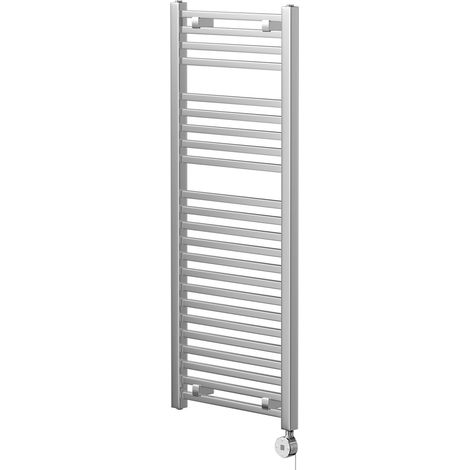 Galileo Chrome 1200mm x 490mm Square Digital Thermostatic Electric Heated Towel Rail (1/5)