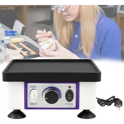 Oscillateur dentaire 220 V 120 W, plaque vibrante carrée électrique à vitesse réglable, vibrateur dentaire pour plâtre, mélange de plâtre, moulage de résine, modèles de moulage, idéal pour les cliniqu (1/5)