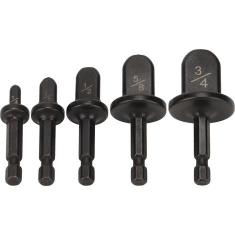 Outil de refoulage en acier carbone résistant à l'usure, embout de cintrage pour tubes 1/4in 3/8in 1/2in 5/8in 3/4in, jeu de 5 pièces pour évasement de conduites. (1/5)