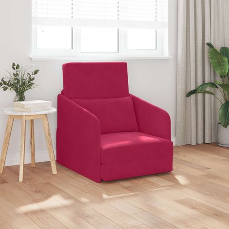 Schlafsofa Weinrot 65 x 80 x 83 cm Samt