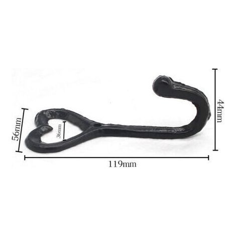 Ensemble de 5 crochets muraux en fonte noire de style vintage en forme de cœur, porte-manteau mural rustique pour la maison ou le jardin.