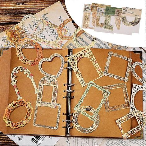 60 pièces de découpes en papier dentelle pour scrapbooking vintage, cadres et bordures en dentelle (1/5)