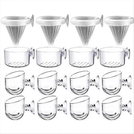 16 pièces Aquatic Plant Cups kit Parent acrylique Aquatic Plant Pot kit avec Suction, aquarium décoration 3 Shapes (1/5)