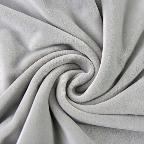 Housse de chaise en velours épais gris clair, taille L, grand dossier haut 70 cm (1/5)
