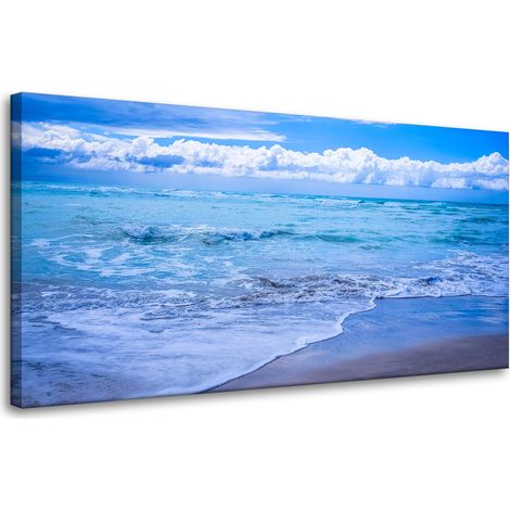 Leinwanddruck Natur Blaues Meer 80x40 cm