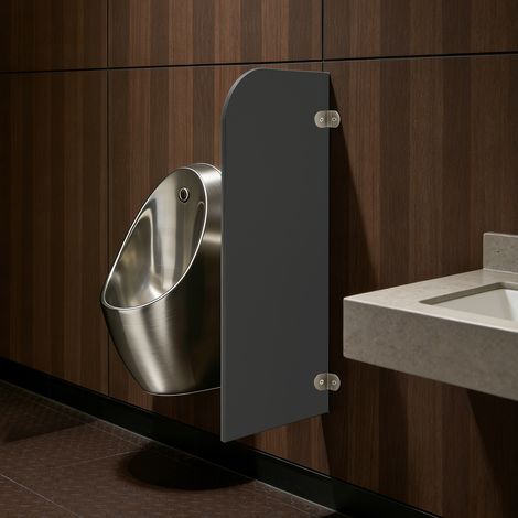 YISSALE -Outillage -Cloison murale pour urinoirs – Panneau en stratifié compact phénolique – Installation murale – Couleur noire – 15 (1/5)