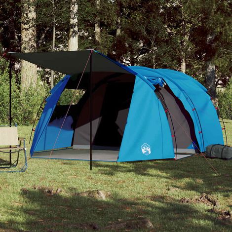 vidaXL Camping Tent Tunnel 4-Person Blue Waterproof (1/5)