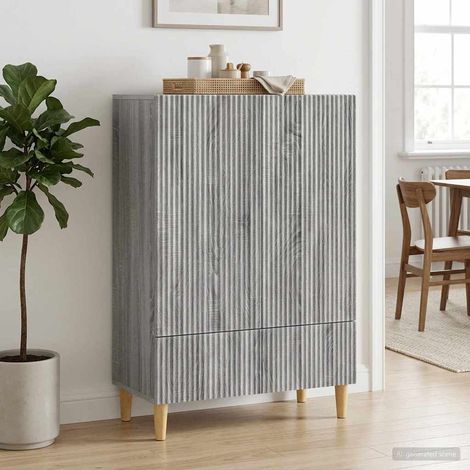 Buffet vaisselier gris Sonoma en bois d’ingénierie, étagères ajustables, 66 x 34,5 x 95 cm - PANGIVO (1/5)