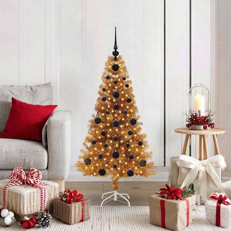 vidaXL Árbol de Navidad Dorado 120 cm PET (1/5)