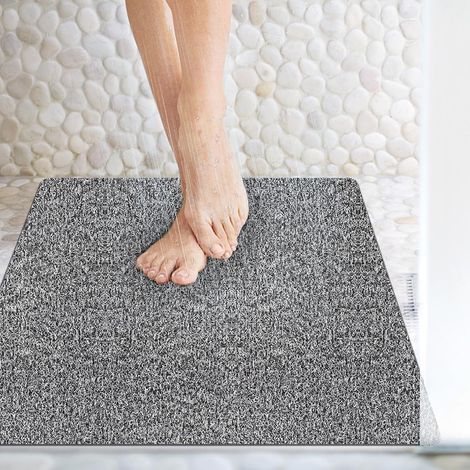 Tapis de Douche antidérapant, 80x80cm Tapis antidérapant Douche Tapis de Bain de Sécurité Confort Doux avec Trous de Drainage,PVC Luffa Tapis de Bain pour Salle de Bain (1/5)