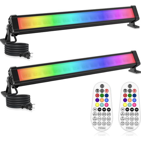 Projecteur Led RGB Barre 25W CLV Spot LED Coloré Avec Télécommande RF 360° Barre LED Multicolore Dimmable Éclairage RGB Minuterie Mémoire Lampe Coloré Étanche IP66 Pour Bar Halloween Noël (1/5)