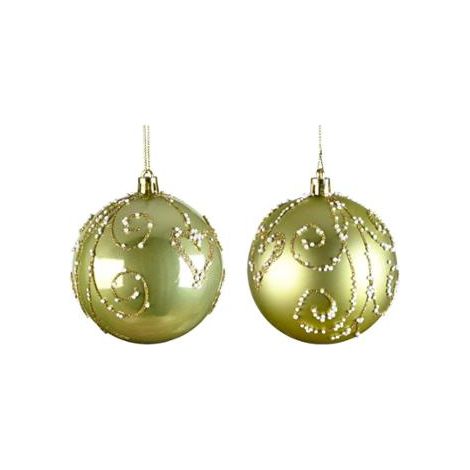 SFERA NATALIZIA 8CM VERDE PISTACCHIO CON GLITTER O