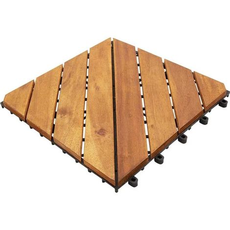 Carreaux de sol pour terrasse, 30 pièces, marron, 30 x 30 cm, bois d'acacia. (1/5)