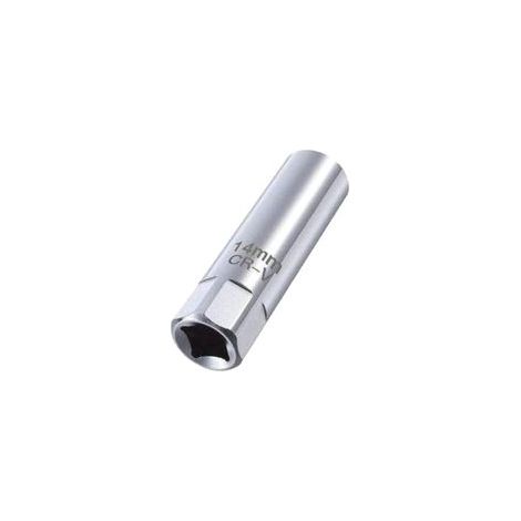 Clé à bougie d'allumage, clé à bougie d'allumage 14 mm, clé à bougie d'allumage, 12 points à paroi fine 14 mm, extracteur de bougie d'allumage, magnétique, de qualité supérieure et précise (1/5)