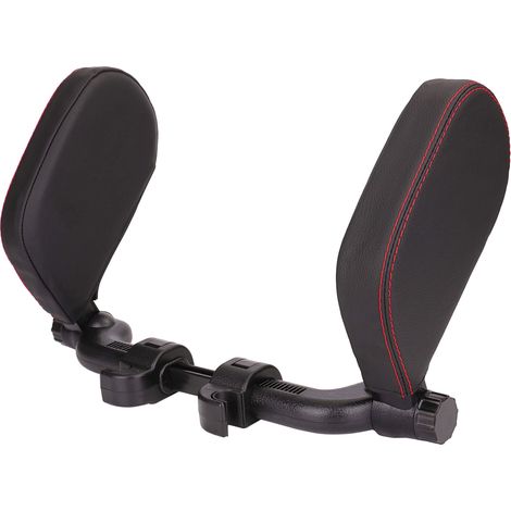 Repose-Tete Car+ Rigide Et Reglable Noir Surpiqure Rouge (1/5)