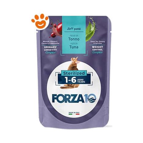 Forza10 Cat Botanicat Adult 1-6 Anni Tonno in Patè Sterilizzato - Bustina 80 Gr -