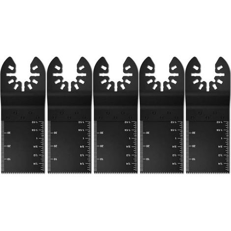 5 - Lame De Scie Oscillante - Accessoire Multifonction - Coupe Bois Et Métal - Libération Rapide - Noir - 90x34mm (1/5)