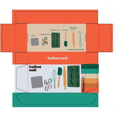 Yoko Design Coffret de pâtisserie vert sapin Noël